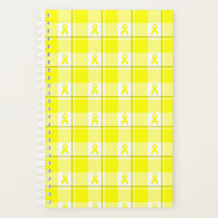 Bladder Cancer Awareness Plaid Planner, Yellow Planner
