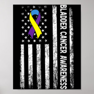 Bladder Cancer Awareness Purple Yellow Blue Poster