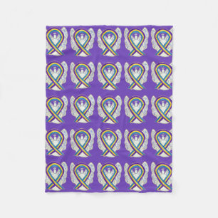 Bladder Cancer Awareness Ribbon Angel Blankets