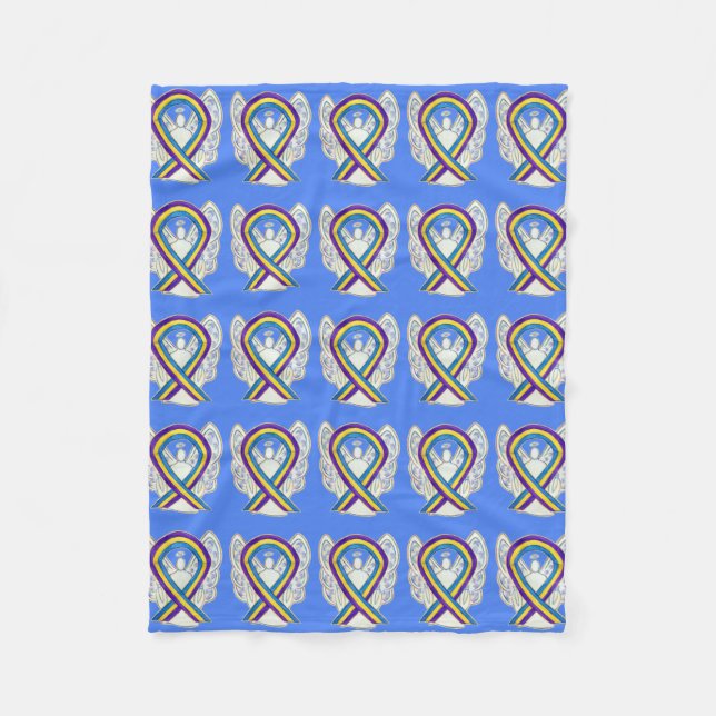 Bladder Cancer Awareness Ribbon Angel Blankets (Front)