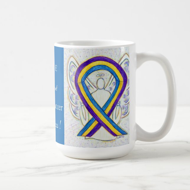 Bladder Cancer Awareness Ribbon Angel Mug (Right)