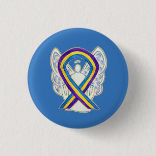 Bladder Cancer Awareness Ribbon Angel Pin Buttons