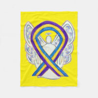Bladder Cancer Awareness Ribbon Angel Soft Blanket