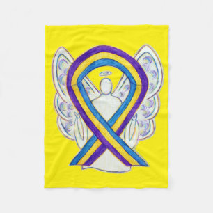 Bladder Cancer Awareness Ribbon Angel Soft Blanket