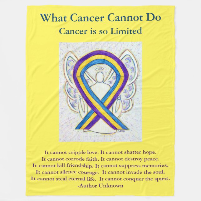 Bladder Cancer Awareness Ribbon Art Chemo Blanket (Front)