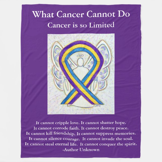 Bladder Cancer Awareness Ribbon Art Chemo Blanket (Front)