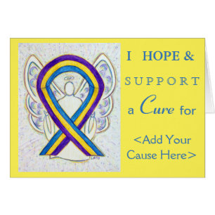 Bladder Cancer Awareness Ribbon Art Greeting Cards