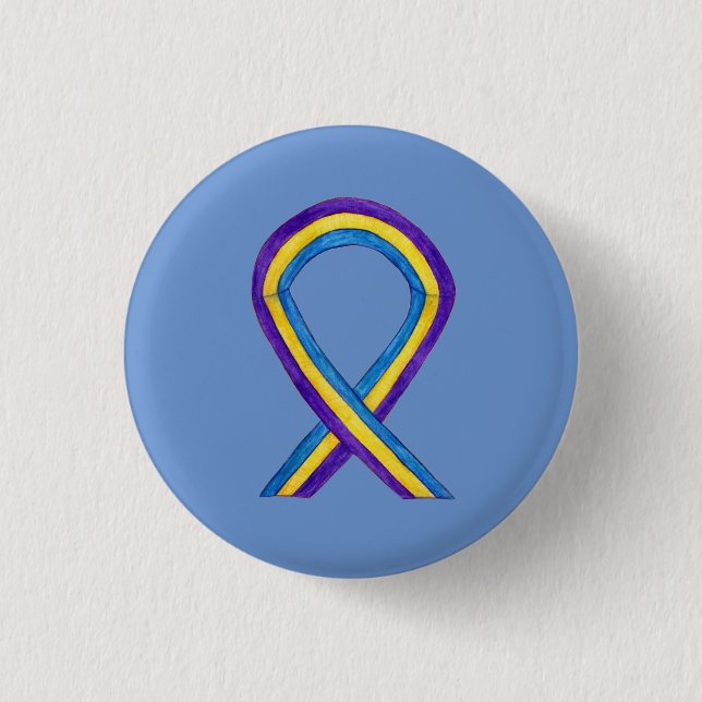 Bladder Cancer Awareness Ribbon Custom Pin Buttons (Front)
