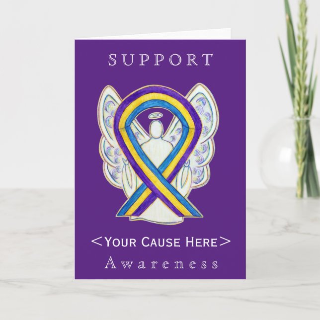 Bladder Cancer Awareness Ribbon Customised Card (Front)