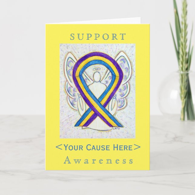 Bladder Cancer Awareness Ribbon Customised Card (Front)