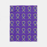 Bladder Cancer Awareness Ribbon Fleece Blankets