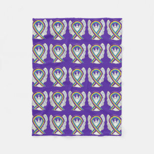 Bladder Cancer Awareness Ribbon Fleece Blankets