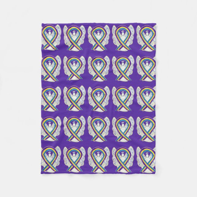 Bladder Cancer Awareness Ribbon Fleece Blankets (Front)