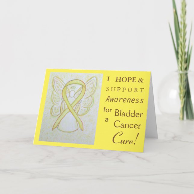 Bladder Cancer Awareness Ribbon Greeting Card (Front)