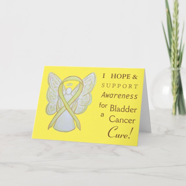 Bladder Cancer Awareness Ribbon Greeting Card (Front)