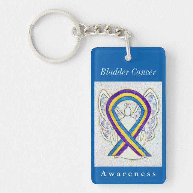 Bladder Cancer Awareness Ribbon Keychain (Front)