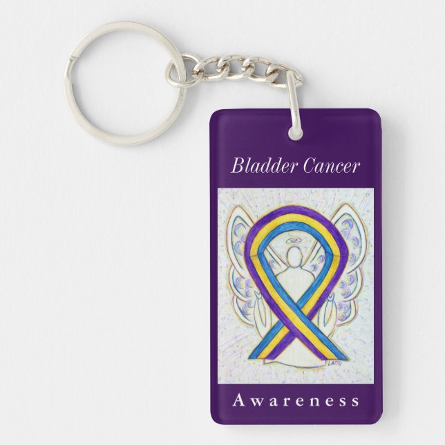 Bladder Cancer Awareness Ribbon Keychain (Front)