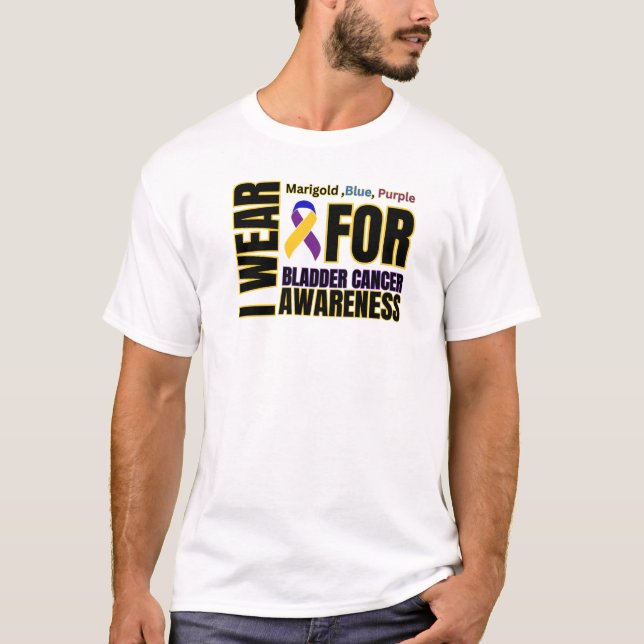 Bladder Cancer Awareness Ribbon T-Shirt (Front)