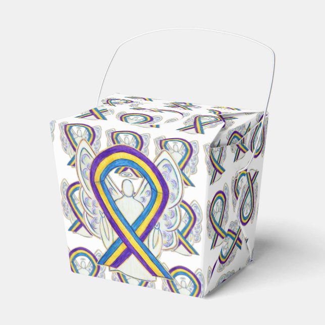 Bladder Cancer Awareness Ribbon Take Out Favour Bo Box (Front Side)