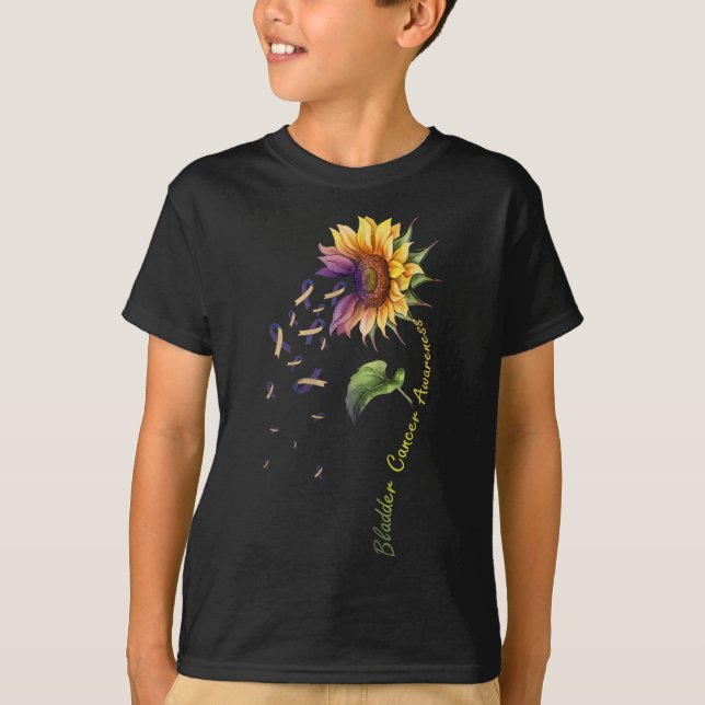 Bladder Cancer Awareness Sunflower Shirt  (Front)