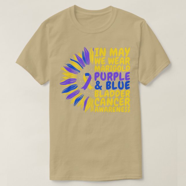 Bladder Cancer Awareness Sunflower Wear Marigold P T-Shirt (Design Front)
