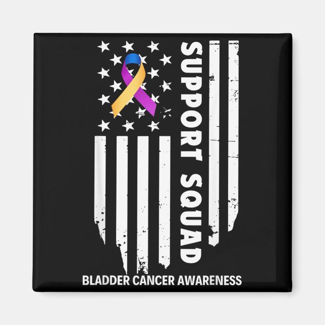 Bladder Cancer Awareness Support Team Squad For Magnet (Front)