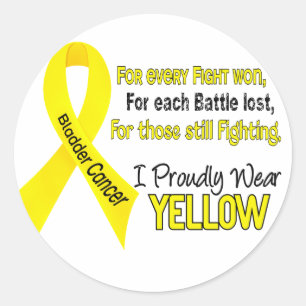Bladder Cancer For Every…..I Proudly Wear Yellow Classic Round Sticker