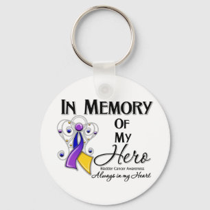 Bladder Cancer In Memory of My Hero Key Ring