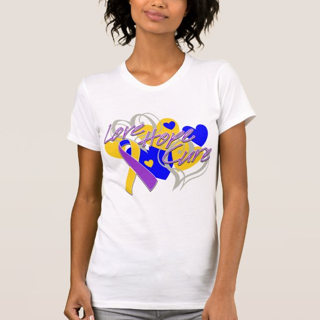 Bladder Cancer Love Hope Cure T-Shirt (Front)
