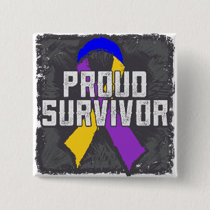 Bladder  Cancer Proud Survivor 15 Cm Square Badge