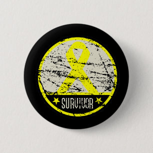 Bladder Cancer Survivor Mens Vintage 6 Cm Round Badge