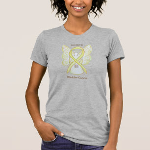 Bladder Cancer Yellow Awareness Ribbon Angel Shirt