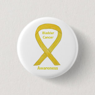 Bladder Cancer Yellow Awareness Ribbon Pin Button