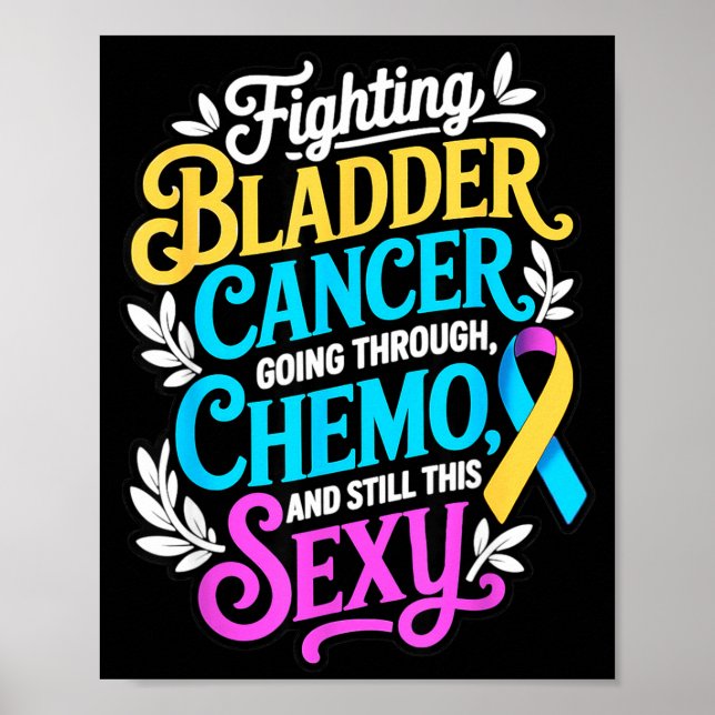 Bladder ribbon support bladder cancer awareness  poster (Front)