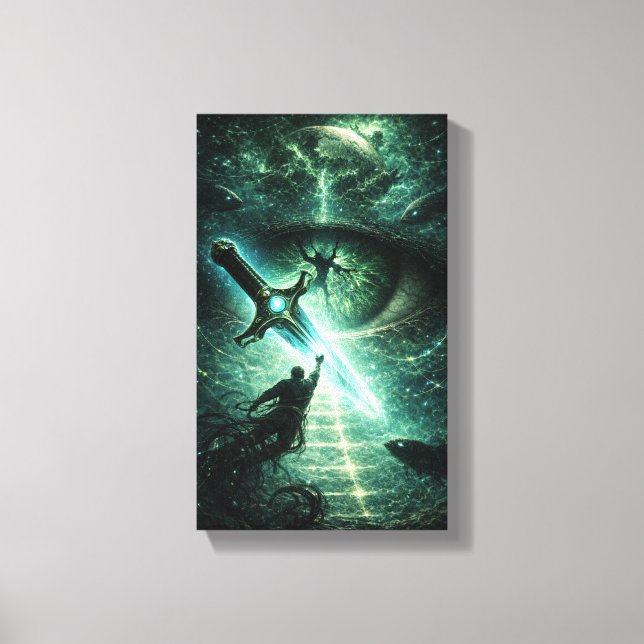 Blade Against the Cosmos Canvas Print (Front)