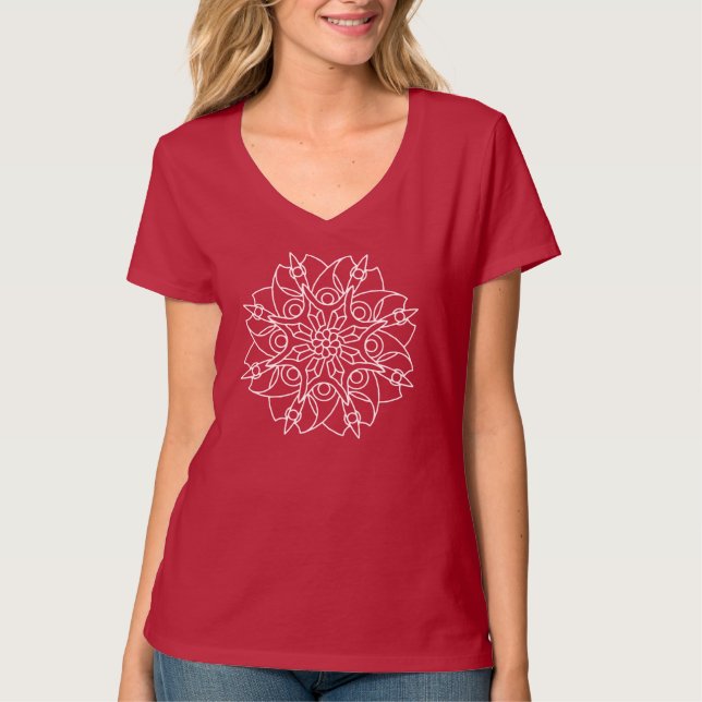 Blade Flower mandala women's v-neck T-Shirt (Front)