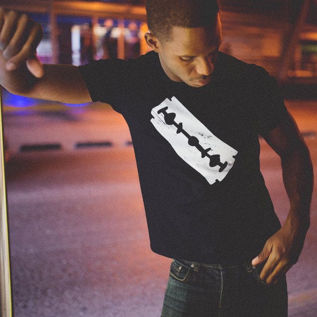 Blade Knife T-Shirt (men posing in middle of the street)