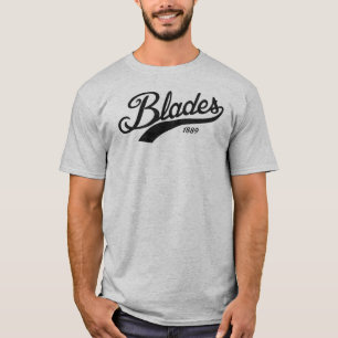 Blades Black Slightly Distressed Print T-Shirt