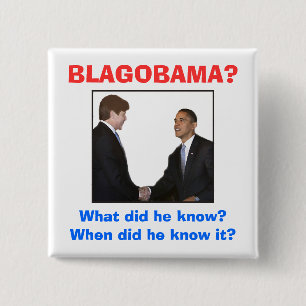 BLAGOBAMA? 15 CM SQUARE BADGE