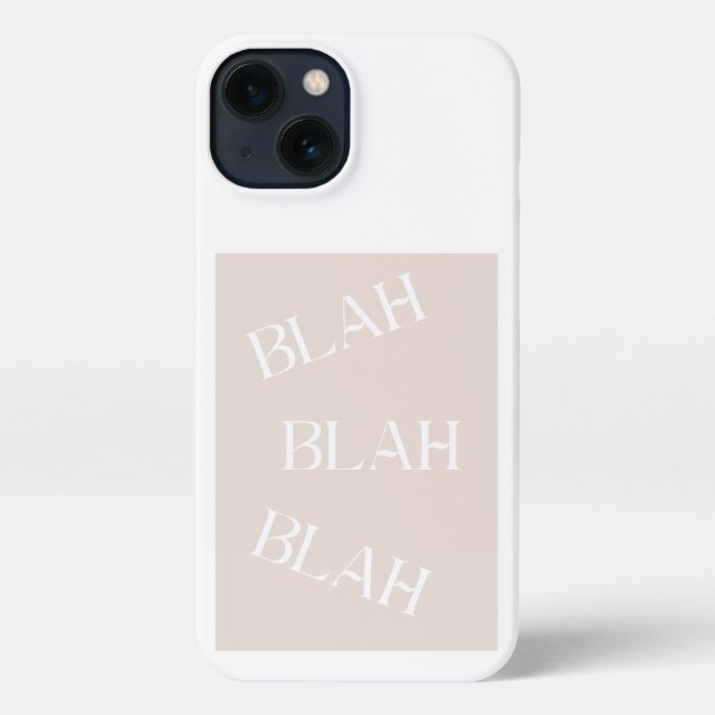 Blah Blah Blah Funny Minimalist Design iPhone Case (Back)