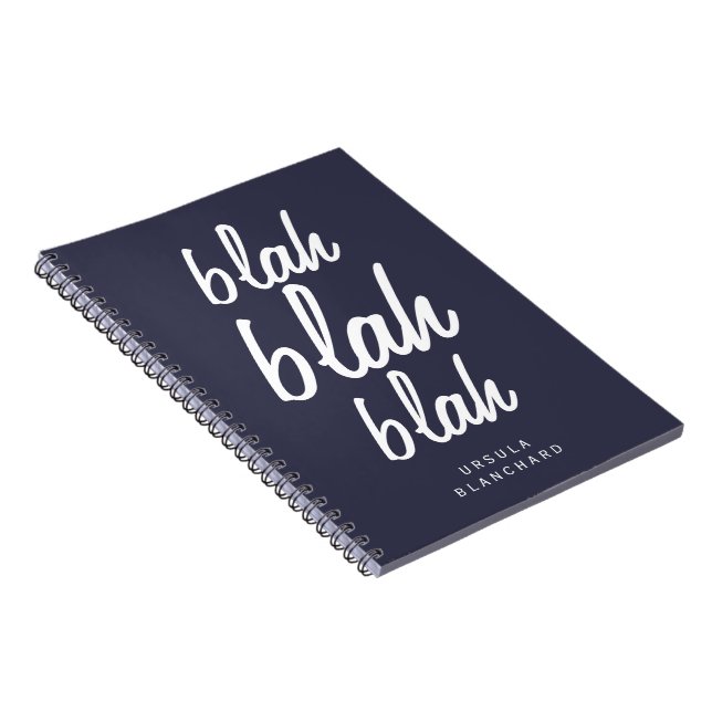 Blah Blah Blah Spiral Notebook (Right Side)