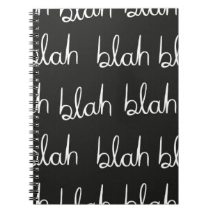 Blah blah seamless pattern. notebook