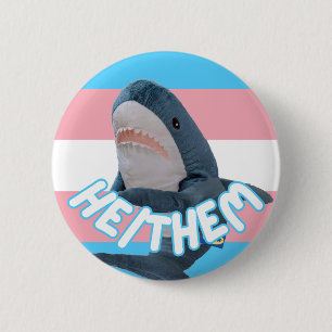 Blahaj Trans He/Him pronoun pin