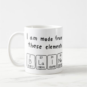 Blaine periodic table name mug