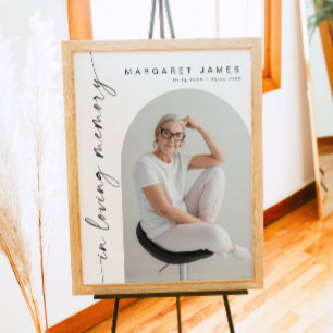BLAIR Boho Arch Photo Memorial Funeral Welcome Poster