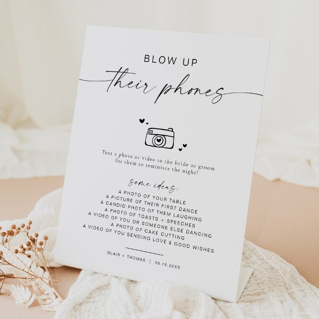 BLAIR Minimalist Blow Up Their Phones Photo Hunt Pedestal Sign (Creator Uploaded)