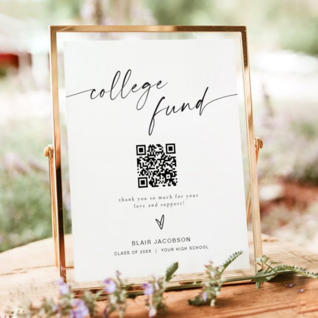 BLAIR Minimalist Boho College Fund Donation Sign (Creator Uploaded)