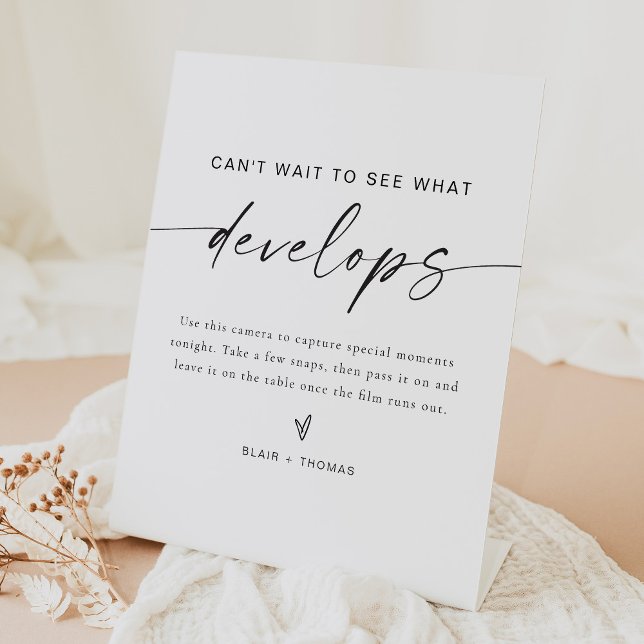 BLAIR Minimalist Can't Wait to See What Develops Pedestal Sign (Creator Uploaded)