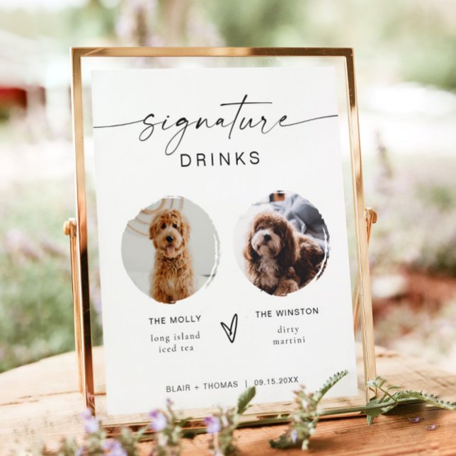BLAIR Modern Boho 2 Photo Dog Signature Drink  Poster (Creator Uploaded)
