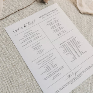 BLAIR Modern Boho Wedding Day Details Timeline Flyer
